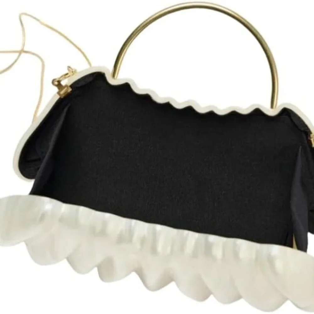 Women Acrylic Shell Clutch Unique Chain Evening Bag for Weddings Parties
